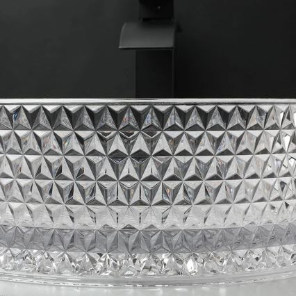 REA-U9670 - Επιτραπέζιος νιπτήρας CRISTAL διάμ. 35,5 εκ. γυαλί/διάφανο