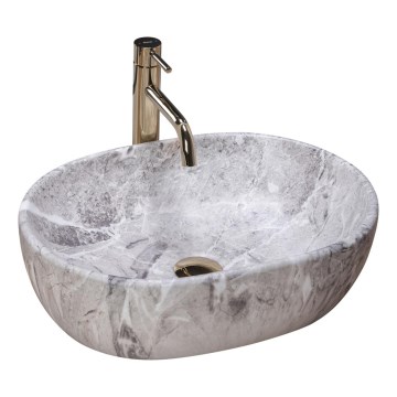 REA-U9888  - Επιτραπέζιος νιπτήρας LARA 35x48,5 cm κεραμικός/απομίμηση πέτρας