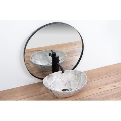 REA-U9908 - Νιπτήρας για τοποθέτηση πάνω σε πάγκο SOFIA 34,5x41 cm κεραμικός/απομίμηση πέτρας