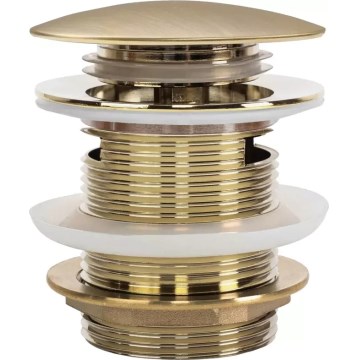 REA-W2005 - Βαλβίδα αποχέτευσης για μπανιέρα CLICK-CLACK, Ø 7 cm, σατινέ χρυσό