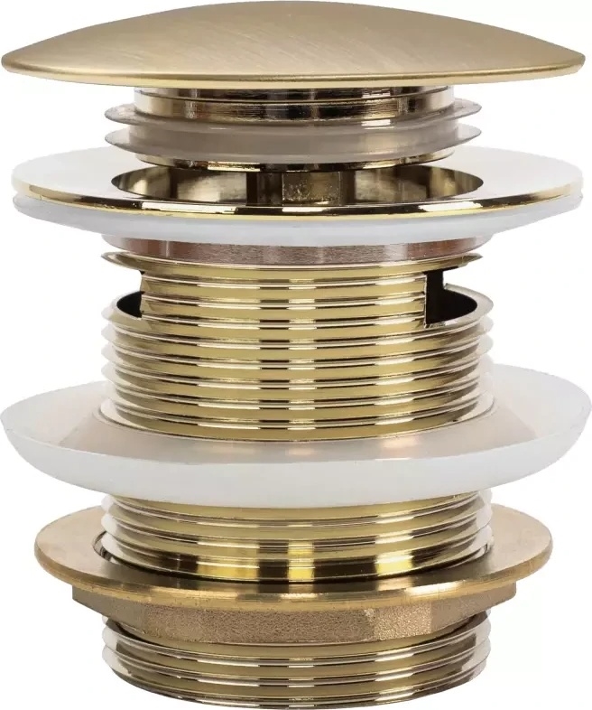 REA-W2005 - Βαλβίδα αποχέτευσης για μπανιέρα CLICK-CLACK, Ø 7 cm, σατινέ χρυσό