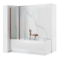 REA-W5696 - Πτυσσόμενη πόρτα μπανιέρας AGAT 140x80 cm με φινίρισμα βουρτσισμένου χαλκού/διάφανο