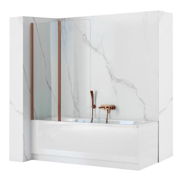 REA-W5696 - Πτυσσόμενη πόρτα μπανιέρας AGAT 140x80 cm με φινίρισμα βουρτσισμένου χαλκού/διάφανο