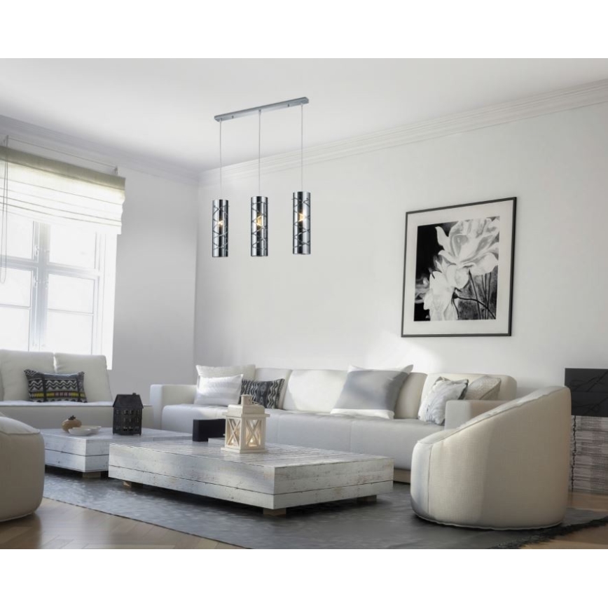 Reality - Κρεμαστό φωτιστικό ράγα ROMANO 3xE27/40W/230V