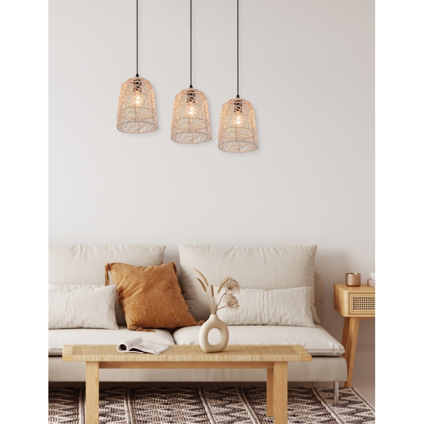 Reality - Κρεμαστό φωτιστικό με καλώδιο LOVIS 3xE27/40W/230V μαύρο