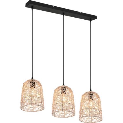 Reality - Κρεμαστό φωτιστικό με καλώδιο LOVIS 3xE27/40W/230V μαύρο