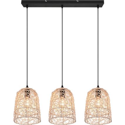 Reality - Κρεμαστό φωτιστικό με καλώδιο LOVIS 3xE27/40W/230V μαύρο