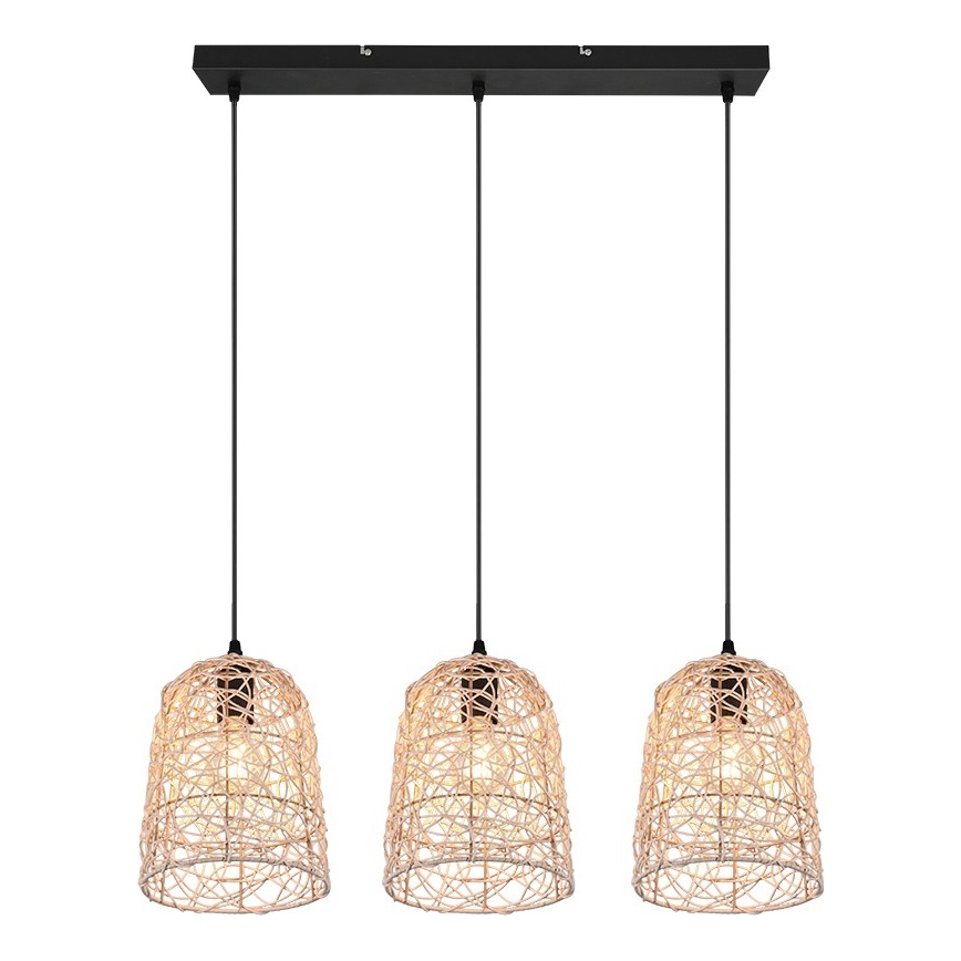 Reality - Κρεμαστό φωτιστικό με καλώδιο LOVIS 3xE27/40W/230V μαύρο