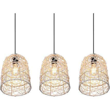 Reality - Κρεμαστό φωτιστικό με καλώδιο LOVIS 3xE27/40W/230V μαύρο