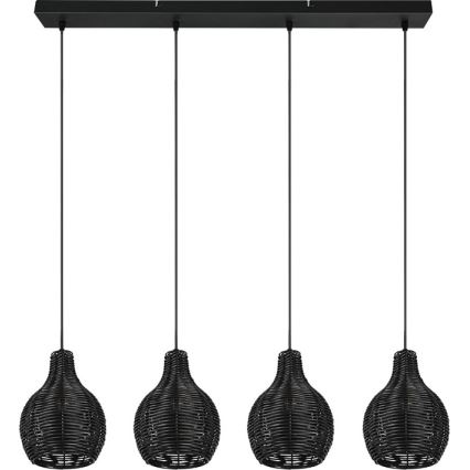 Reality - Κρεμαστό φωτιστικό με καλώδιο SPROUT 4xE14/30W/230V μαύρο/ραττάν