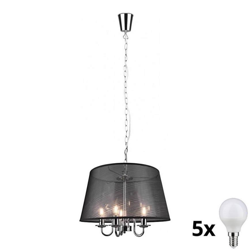 Reality - LED Κρεμαστό φωτιστικό οροφής CIMA 5xE14/40W/230V μαύρο