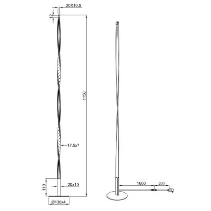 Reality - Επιδαπέδια λάμπα dimming LED SPIN LED/10,5W/230V