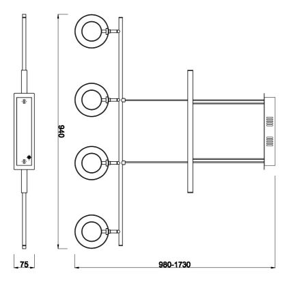 Reality - Κρεμαστό φωτιστικό οροφής LED PRATER 4xLED/4,5W/230V