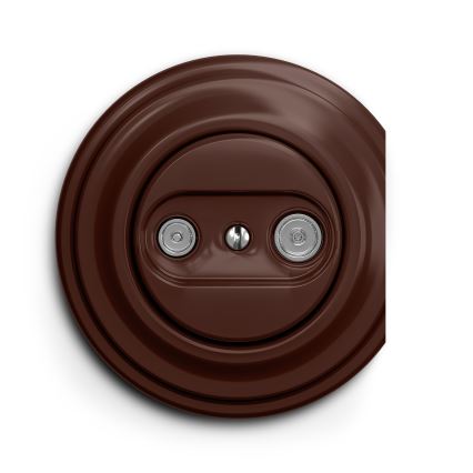 Reblig - Ρετρό πρίζα TV+R (τερματική) χωρίς πλαίσιο καφέ