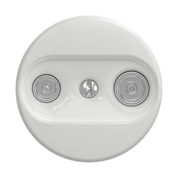 Reblig - Ρετρό πρίζα TV+R για συνδρομητή (διερχόμενη) χωρίς πλαίσιο, λευκή κεραμική