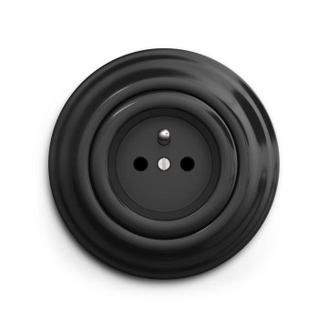 Reblig - Ρετρό πρίζα τοίχου με πλαίσιο 230V μαύρη