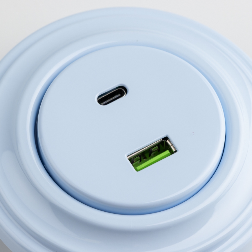Reblig - Ρετρό USB πρίζα A+C με πλαίσιο, μπλε