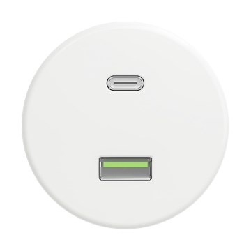 Reblig - Ρετρό USB πρίζα A+C χωρίς πλαίσιο χιονιστό λευκό