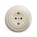 Reblig - Ρετρό επιτοίχια πρίζα με πλαίσιο SCHUKO 230V/16A μπεζ