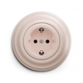 Reblig - Ρετρό οικιακή πρίζα SCHUKO με πλαίσιο 230V/16A σε απόχρωση παλ ροζ