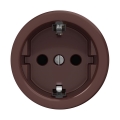 Reblig - Ρετρό οικιακή πρίζα SCHUKO χωρίς πλαίσιο, 230V/16A, καφέ