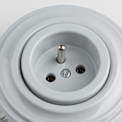 Reblig - Ρετρό οικιακή πρίζα με πλαίσιο 230V γκρι