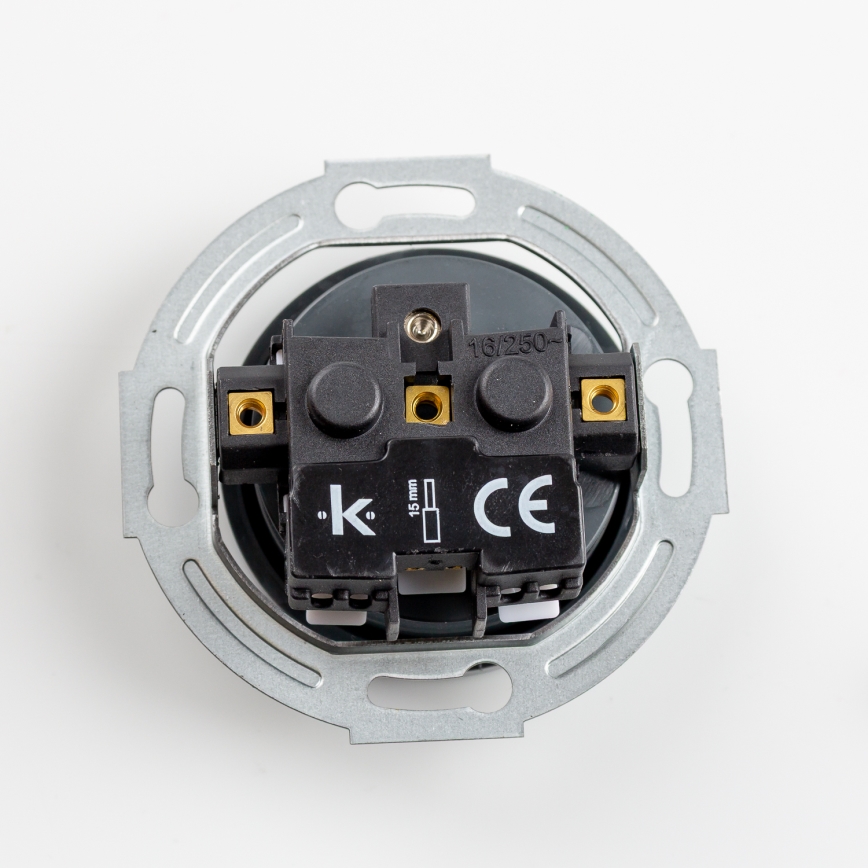 Reblig - Ρετρό οικιακή πρίζα με πλαίσιο 230V, χρώμα ανθρακί