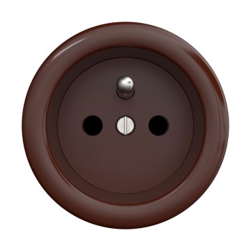 Reblig - Ρετρό οικιακή πρίζα χωρίς πλαίσιο 230V καφέ