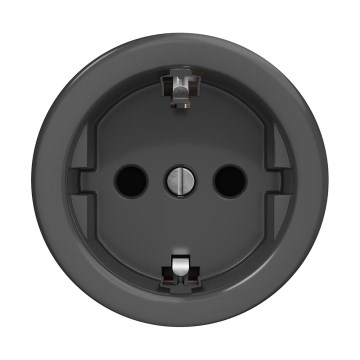 Reblig - Ρετρό οικιακή πρίζα χωρίς πλαίσιο SCHUKO 230V/16A ανθρακί