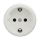 Reblig - Ρετρό οικιακή πρίζα χωρίς πλαίσιο SCHUKO 230V/16A κεραμική λευκή