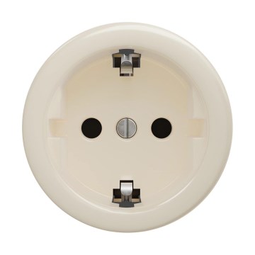 Reblig - Ρετρό οικιακή πρίζα χωρίς πλαίσιο SCHUKO 230V/16A μπεζ