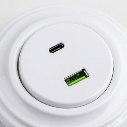 Reblig - Ρετρό υποδοχή USB τύπου A+C με πλαίσιο, λευκό χιονιού