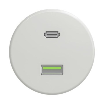 Reblig - Ρετρό υποδοχή USB τύπου A+C χωρίς πλαίσιο, λευκή κεραμική