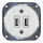 Reblig - Πορσελάνινη ρετρό USB πρίζα χωρίς πλαίσιο, 2 θύρες USB-A, λευκή