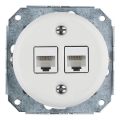 Reblig - Πορσελάνινη ρετρό υποδοχή Ethernet χωρίς πλαίσιο 2x CAT5e λευκή