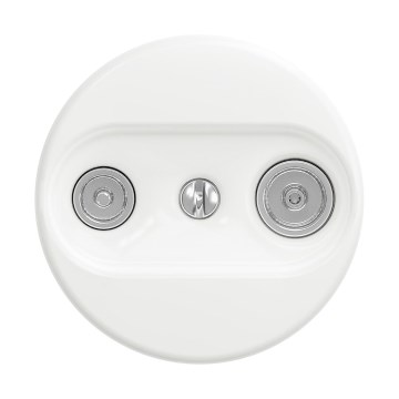 Reblig - Retro πρίζα συνδρομητή TV+R (διάβασης) χωρίς πλαίσιο, λευκή σαν χιόνι
