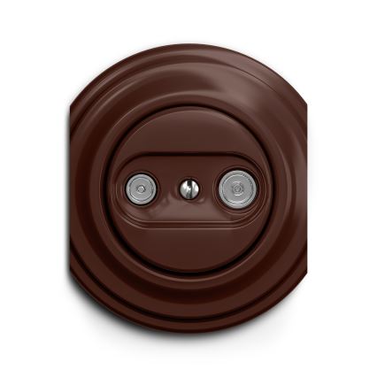 Reblig - Retro πρίζα TV+R (διερχόμενη) χωρίς πλαίσιο, καφέ