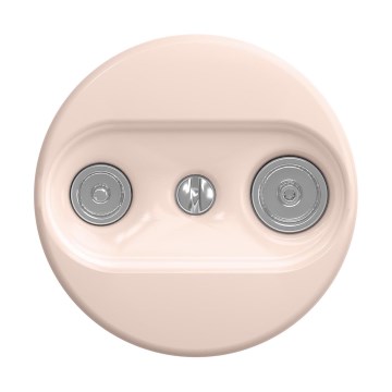 Reblig - Retro πρίζα TV+R (με διέλευση) χωρίς πλαίσιο παλ ροζ