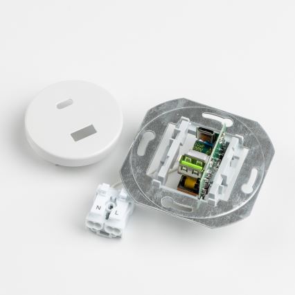 Reblig - Retro πρίζα USB τύπου A+C με πλαίσιο, λευκό κεραμικό