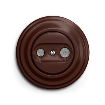 Reblig - Retro τερματική υποδοχή TV+R με πλαίσιο, καφέ