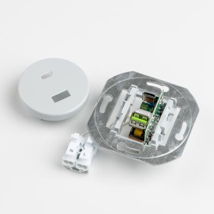 Reblig - Retro USB υποδοχή A+C με πλαίσιο, γκρι
