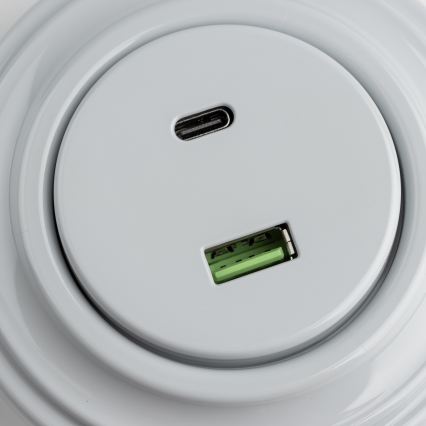 Reblig - Retro USB υποδοχή A+C με πλαίσιο, γκρι