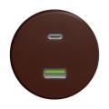 Reblig - Retro υποδοχή USB A+C χωρίς πλαίσιο, καφέ