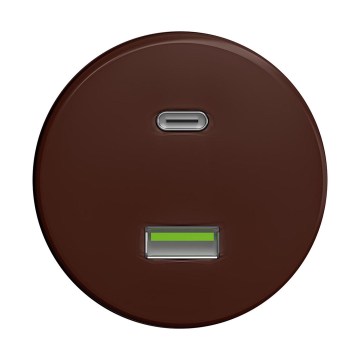 Reblig - Retro υποδοχή USB A+C χωρίς πλαίσιο, καφέ
