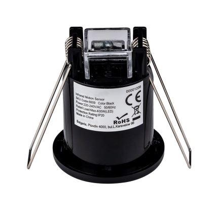 Recessed motion αισθητήρας PIR 360° 400W/230V μαύρο