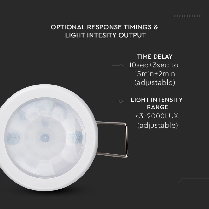 Recessed motion αισθητήρας PIR 360° 400W/230V λευκό