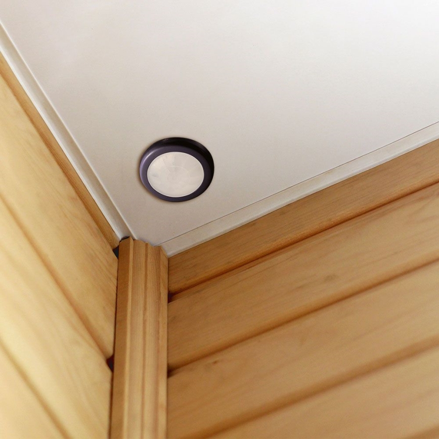 Recessed motion αισθητήρας PIR 360° 400W/230V μαύρο
