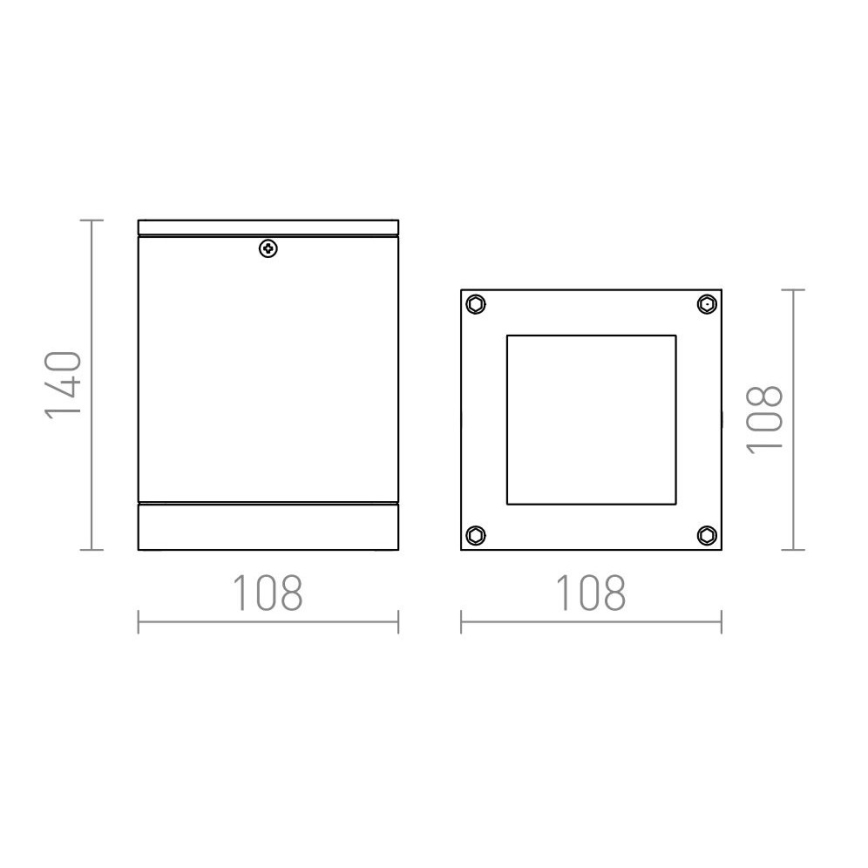 RED - Design Rendl - R10385 - Εξωτερικό φωτιστικό οροφής QUADRA 1xE27/75W/230V IP54