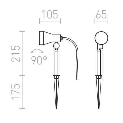 RED - Design Rendl - R10431 - Φωτιστικό εξωτερικού χώρου DIREZZA 1xGU10/35W/230V IP54