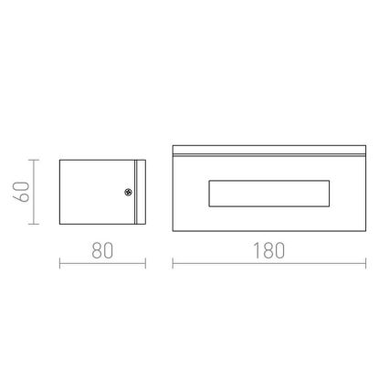 RED - Design Rendl-R10439 - Εξωτερικό φωτιστικό τοίχου WOOP 1xR7s/48W/230V IP54